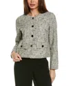 Lafayette 148 New York Linen-blend Collarless Flap Pocket Jacket