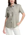 Lafayette 148 New York Linen Shirt In Gray
