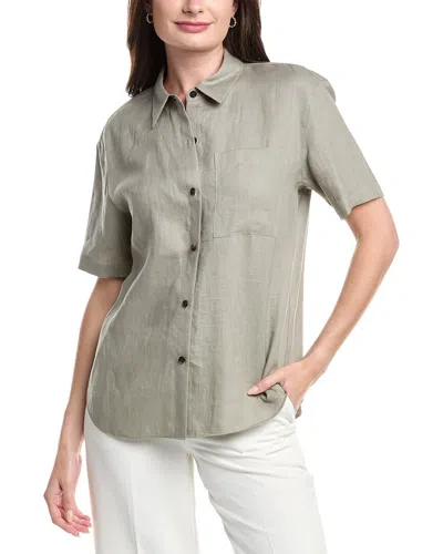 Lafayette 148 New York Linen Shirt In Gray