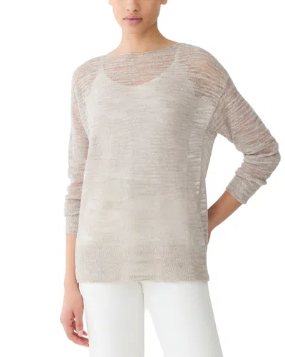 Lafayette 148 New York Linen-blend Sweater In Grey