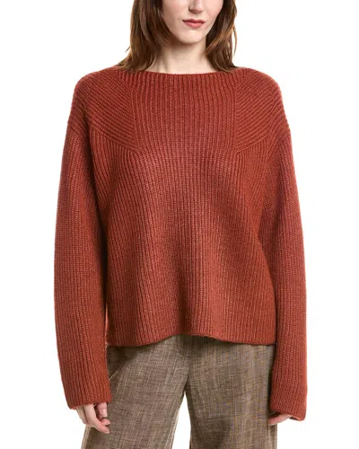Lafayette 148 New York Link Stitch Wool Sweater In Brown