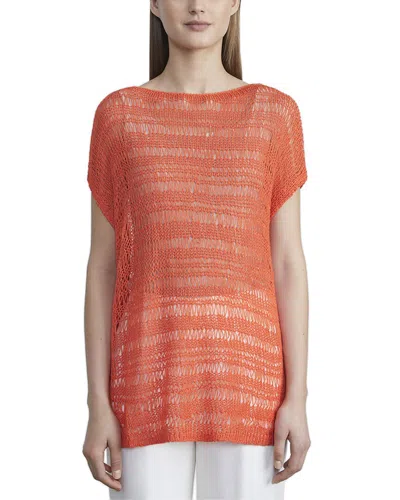 Lafayette 148 New York Lofty Bateau Neck Alpaca & Silk-blend Sweater In Orange