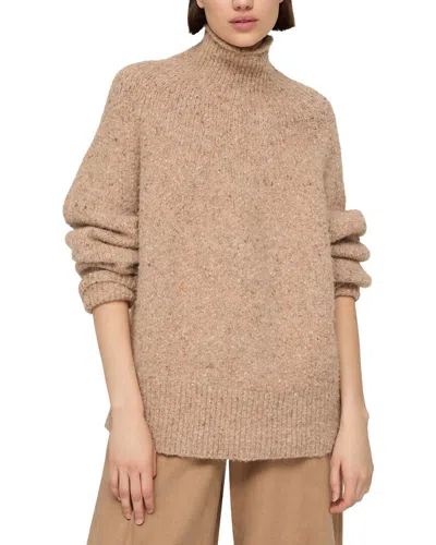 Lafayette 148 New York Lofty Sunburst Raglan Sleeve Alpaca & Wool-blend  Sweater In Brown