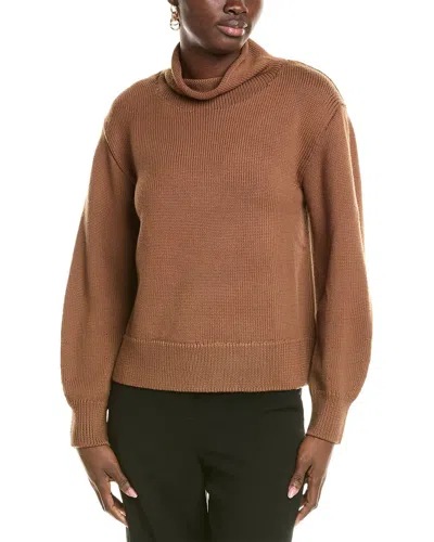 Lafayette 148 New York Lofty Wool Sweater In Brown
