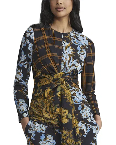Lafayette 148 New York Long Sleeve Blouse In Multi