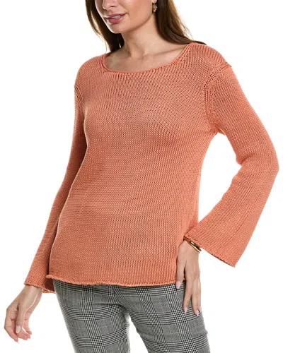 Lafayette 148 New York Loose Knit Silk-blend Sweater In Orange