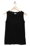 Lafayette 148 Swiss Cotton Rib Racerback Tank In Black