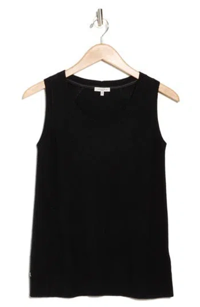 Lafayette 148 Swiss Cotton Rib Racerback Tank In Black