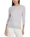 Lafayette 148 New York Lurex Tipping Cashmere-blend Sweater In Gray