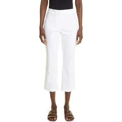 Lafayette 148 New York Manhattan Crop Flare Leg Pants In White
