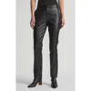 Lafayette 148 Leather And Acclaimed Stretch Cigarette Pants In Black