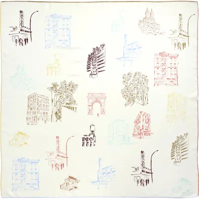 Lafayette 148 New York Manhattan Print Cashmere & Silk Square Scarf In Neutral