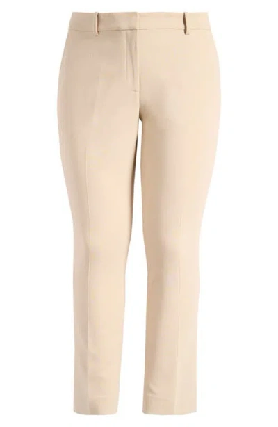 Lafayette 148 New York Manhattan Stretch Wool Cigarette Pants In Plaster