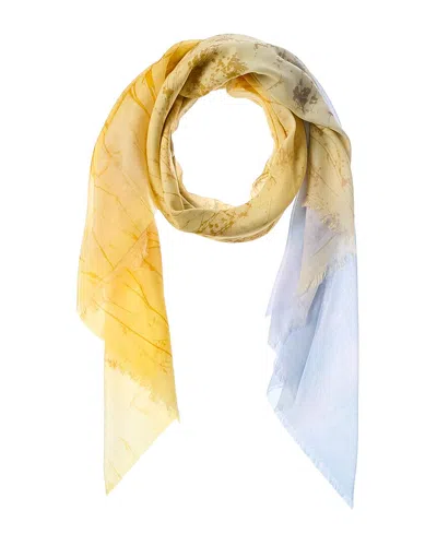 Lafayette 148 New York Marfa Print Silk-blend Scarf In Blue