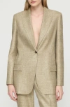 Lafayette 148 New York Marled Panama Weave Blazer In Loden Green Multi
