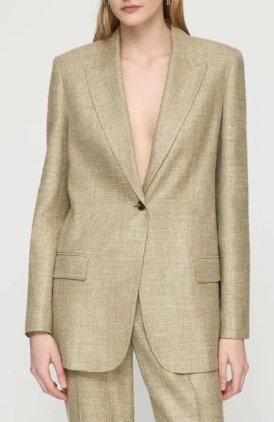 Lafayette 148 New York Marled Panama Weave Blazer In Loden Green Multi