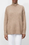 Lafayette 148 Womens Drop Shoulder Ribbed Funnel-neck Sweater In Multi