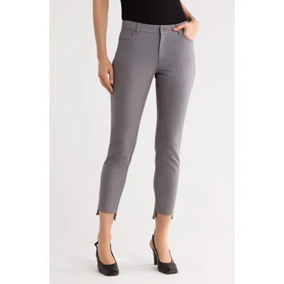 Lafayette 148 New York Mercer Step Hem Skinny Jeans In Gray