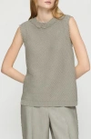 Lafayette 148 New York Mercerized Cotton Texture Stitch Sleeveless Sweater In Gray