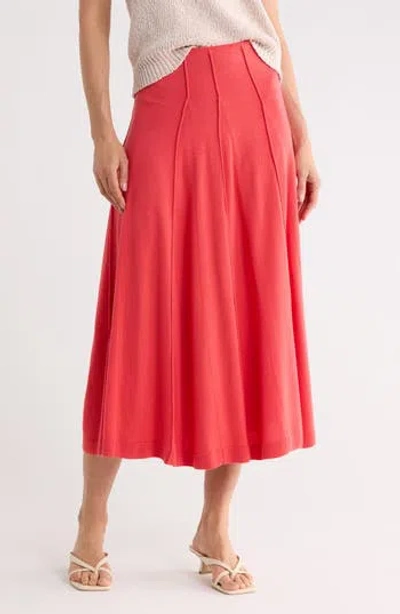 Lafayette 148 New York Merino Wool Pull-on Skirt In Orange