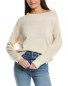 Lafayette 148 New York Metallic Stripe Bateau Neck Silk-blend Sweater In Grey