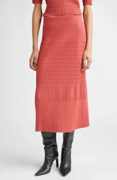 Lafayette 148 New York Mixed Rib Pull On Knit Skirt In Pink