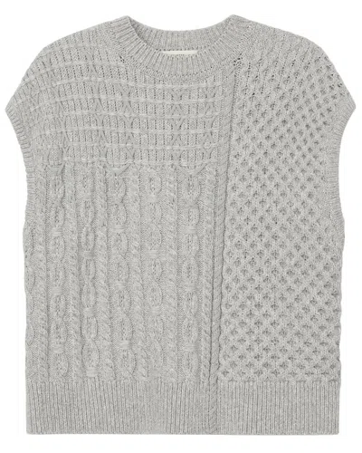 Lafayette 148 New York Mixed Stitch Wool-blend Vest In Gray