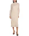 Lafayette 148 New York Mock Neck Cashmere-blend Sweaterdress In Neutral