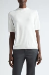 Lafayette 148 Plus Size Cotton Silk Short Sleeve Pullover Sweater In White