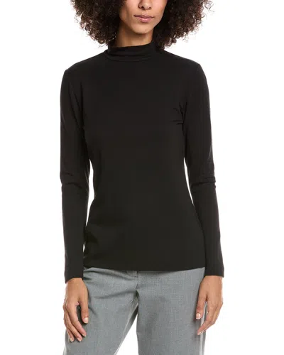 Lafayette 148 New York Mock Neck Top In Black