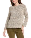 Lafayette 148 New York Nautical Net Stitch Raglan Sweater In Brown
