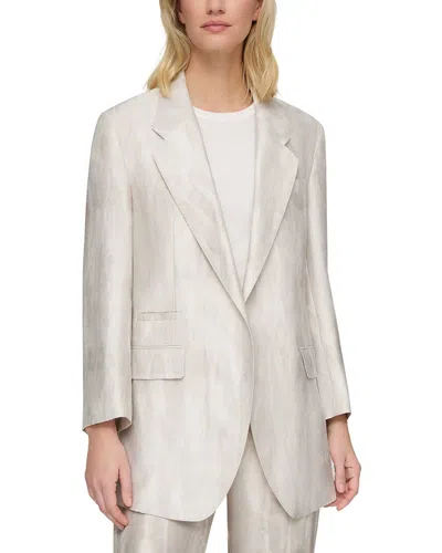 Lafayette 148 New York Neapolitan Silk-blend Jacket In Silver