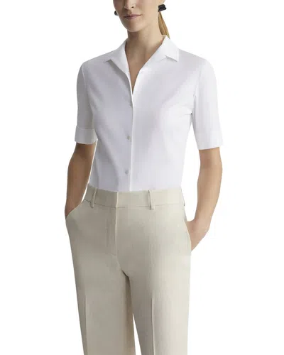 Lafayette 148 New York Notch Collar Slim Shirt In Multi