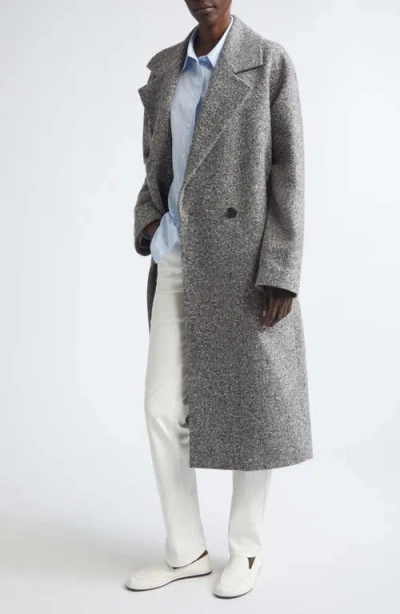 Lafayette 148 New York Notch Lapel Alpaca & Wool Blend Coat In Gray