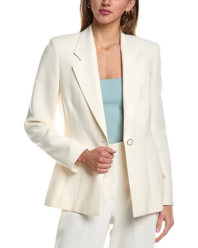 Lafayette 148 New York Notch Lapel Fitted Blazer In White