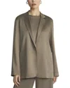 Lafayette 148 New York Notch Lapel Patch Pocket Silk Blazer In Green