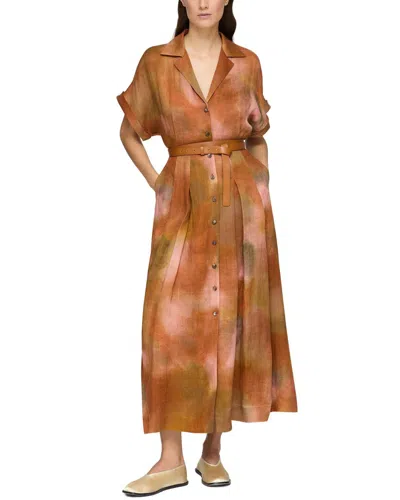 Lafayette 148 New York Notch Lapel Shirtdress In Multi
