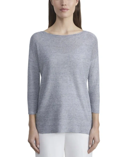 Lafayette 148 New York Ombre Bateau Neck Silk-blend Pullover In Gold