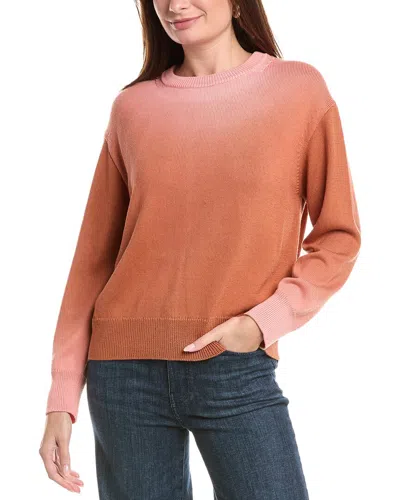 Lafayette 148 New York Ombre Crewneck Silk-blend Sweater In Brown