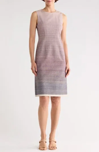 Lafayette 148 New York Ombre Sleeveless Silk Blend Sheath Dress In Multi