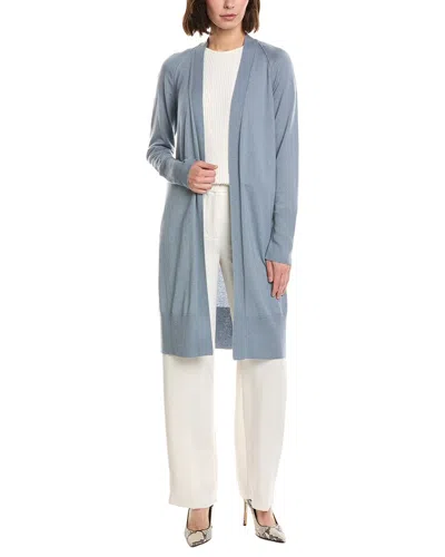 Lafayette 148 New York Open Front Cashmere & Silk-blend Cardigan In Blue