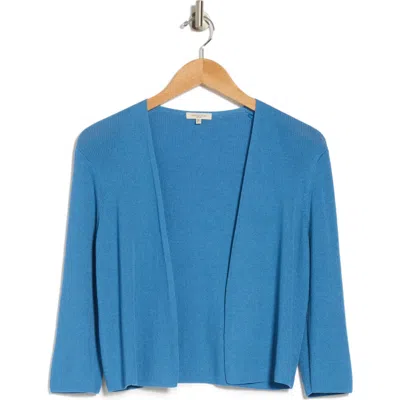 Lafayette 148 New York Open Front Crop Cardigan In Sonic Blue