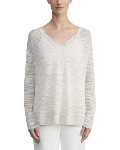 Lafayette 148 New York Open Sided Linen-blend Tunic In White