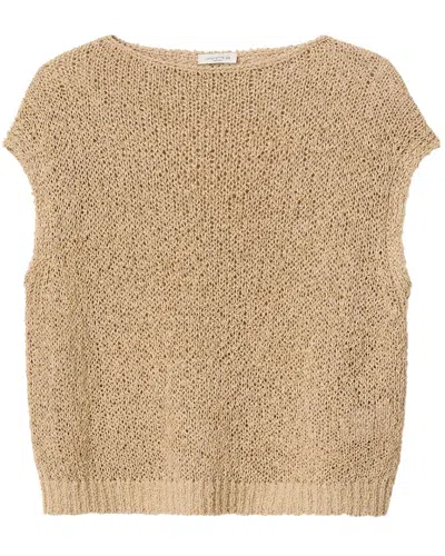 LAFAYETTE 148 LAFAYETTE 148 NEW YORK OPEN STITCH BATEAU NECK SILK-BLEND SWEATER