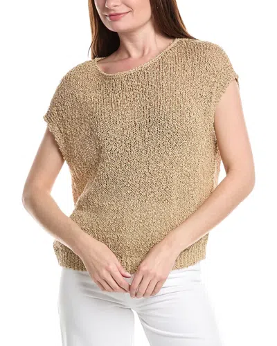 Lafayette 148 New York Open Stitch Bateau Neck Silk-blend Sweater In Yellow