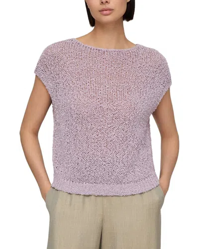 Lafayette 148 New York Open Stitch Bateau Neck Sweater In Pink