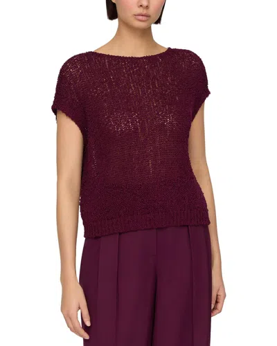 Lafayette 148 New York Open Stitch Bateau Neck Sweater In Burgundy