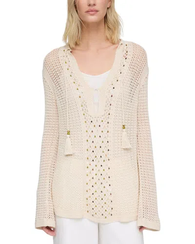 Lafayette 148 New York Open Stitch Tunic In Neutral