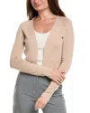 Lafayette 148 New York Open Wool Cardigan In Neutral