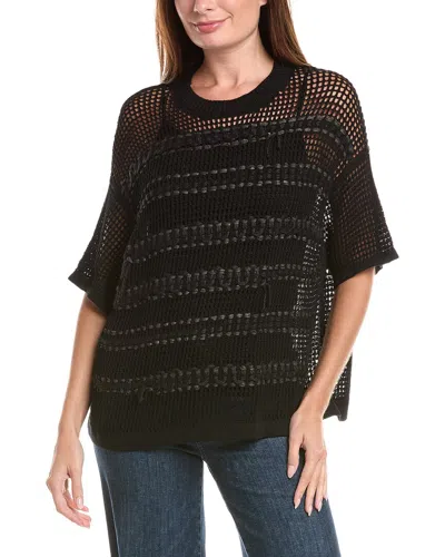 Lafayette 148 New York Open-knit Sweater In Black